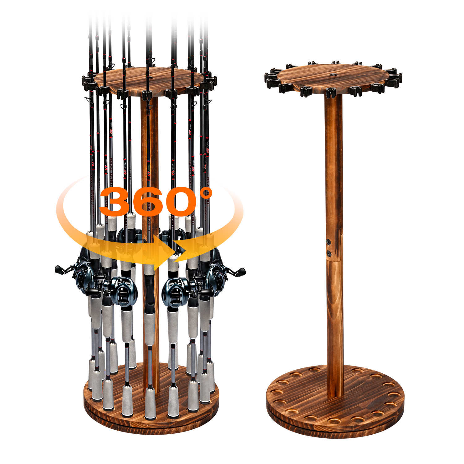 Fishing Rod Rack - حامل قصبة صيد دائري من الخشب