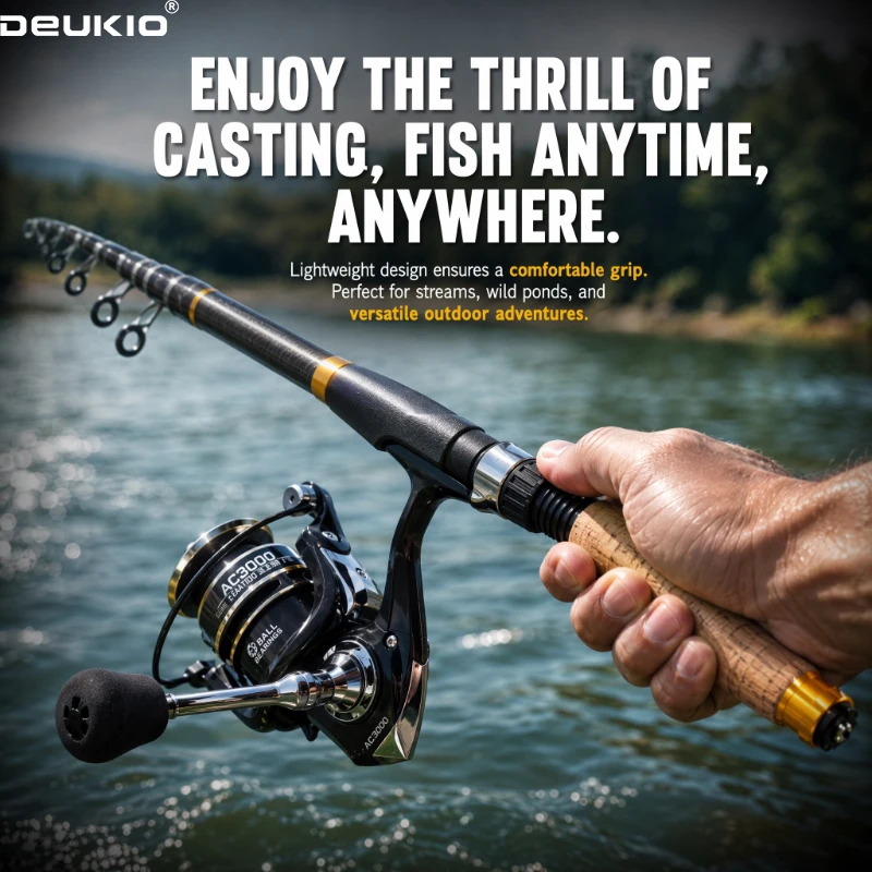 Fishing Rod Spinning - طقم صيد دوّار من DEUKIO كامل