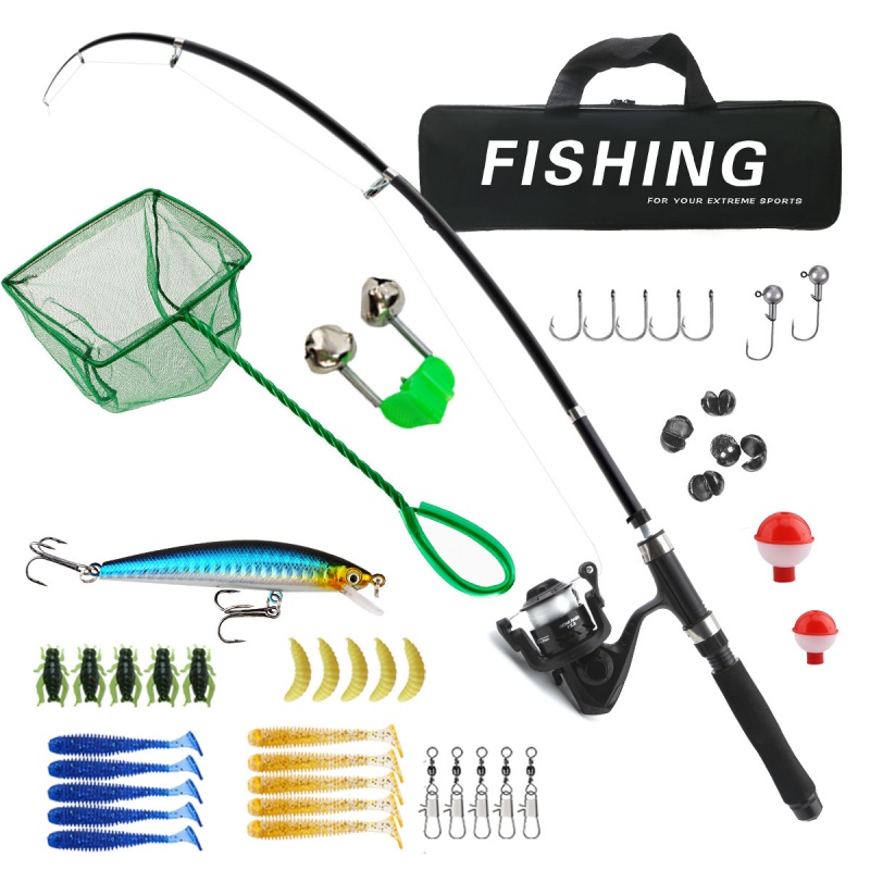 Fishing Rod Spinning - مجموعة صنارة الصيد وبكرة، قضيب الصب