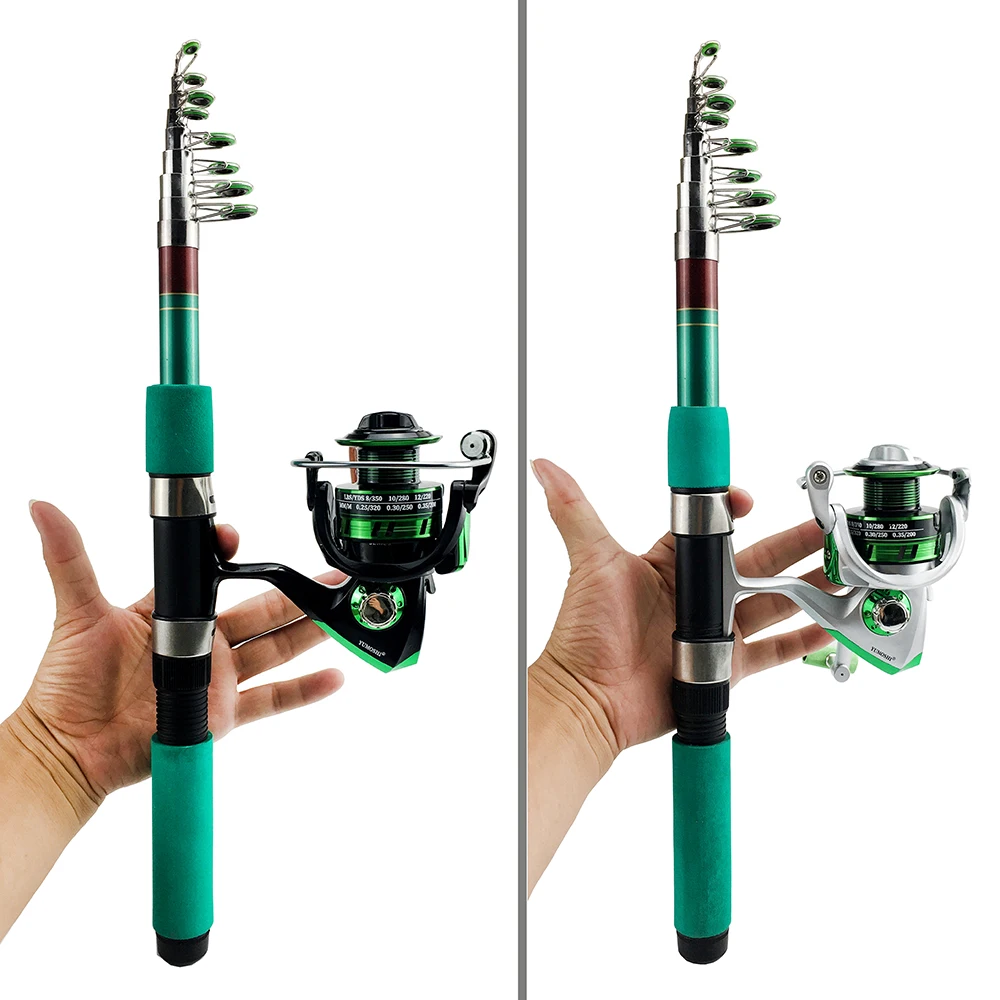 المحمولة البحر الصيد رود مجموع - مراجعة Fishing Rod Spinning وسعره