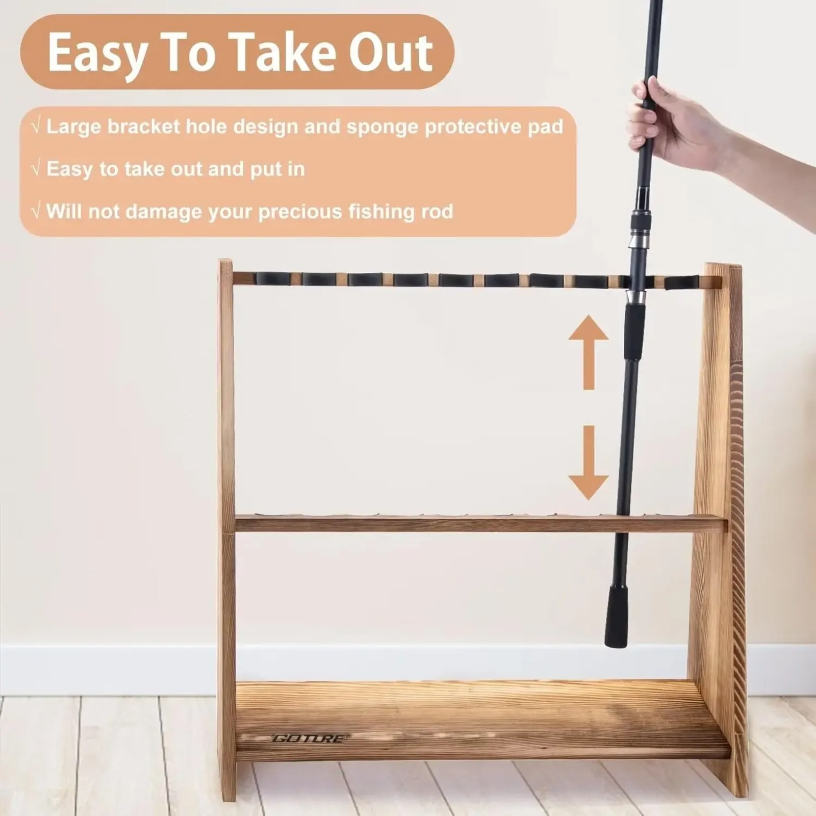 حامل قصبات صيد السمك من خشب ال - مراجعة Fishing Rod Rack وسعره